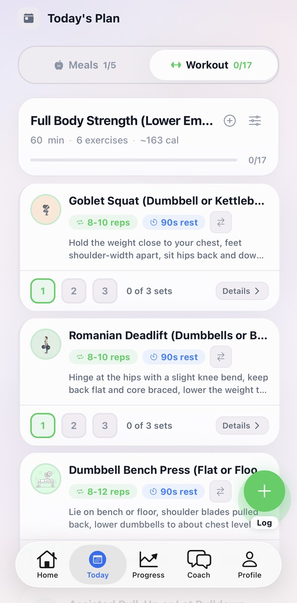 Person following a structured workout plan